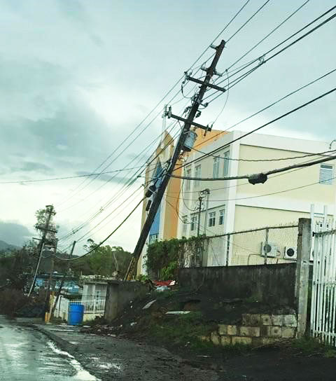 Leaning Power Pole in Puerto Rico