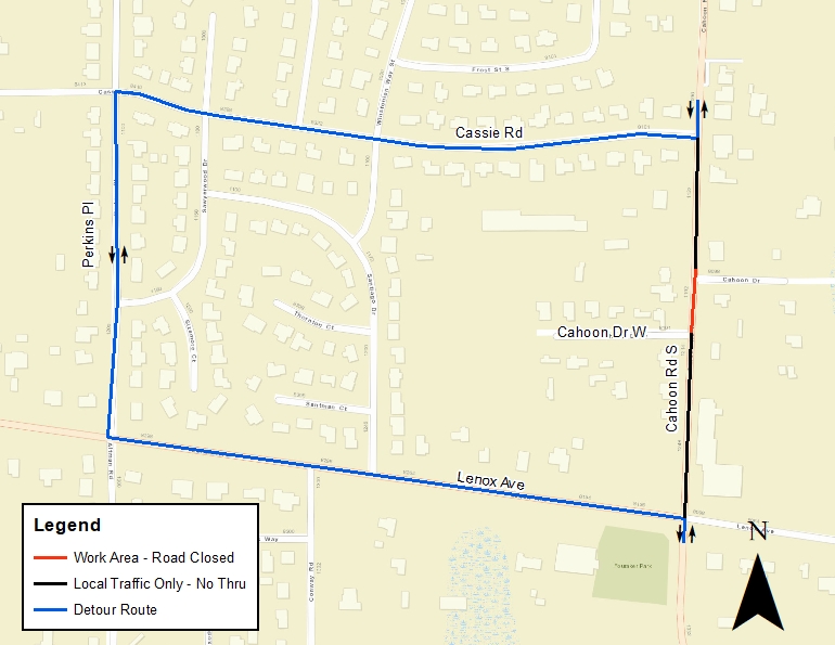 Cahoon Road Sewer Project Map