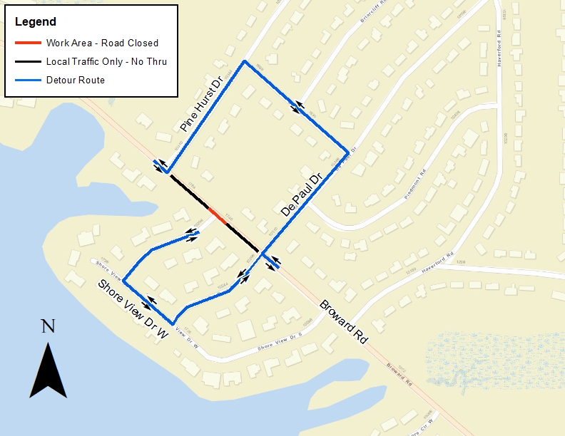 Broward Road Sewer Project Map
