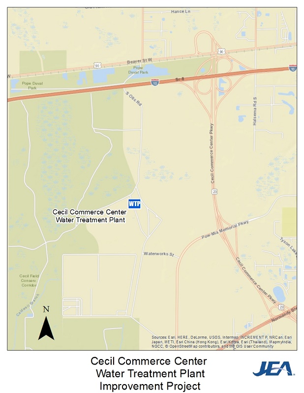 Cecil Commerce Center Water Treatment Plant - Map