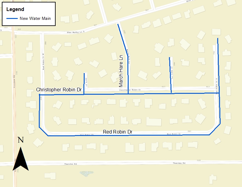 Christopher Robin Water Improvement Project Map