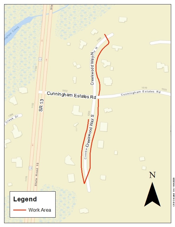 Creekwood Way Project Map