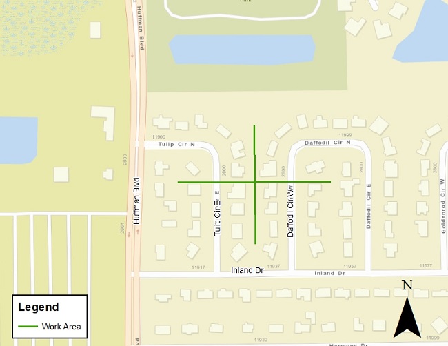 Inland Drive Sewer Improvement Project Map