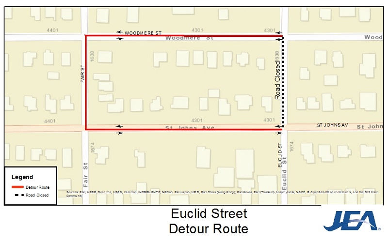 Euclid St Detour Map