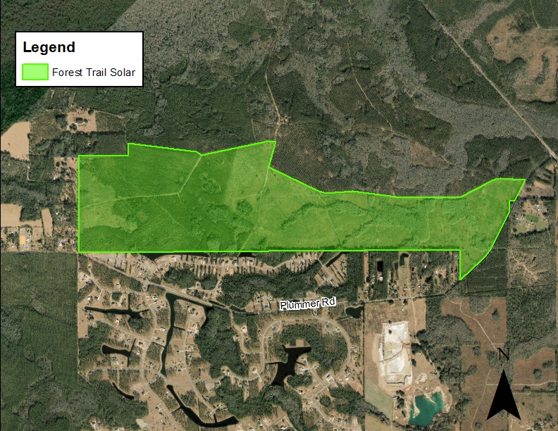 Proposed Forest Trail Solar Energy Center Map