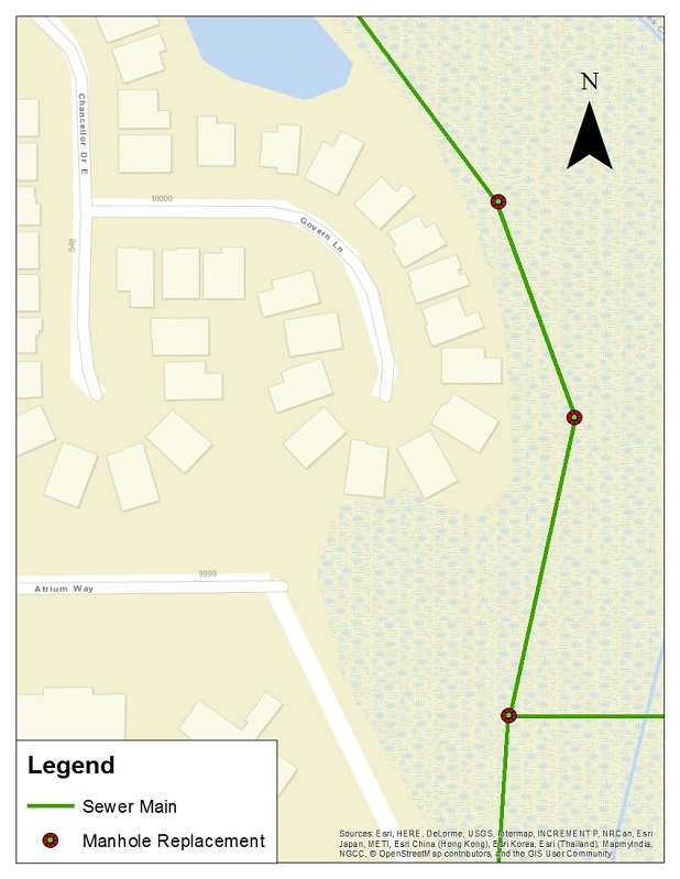 Tresca Road Sewer Manhole Replacement Project - Map