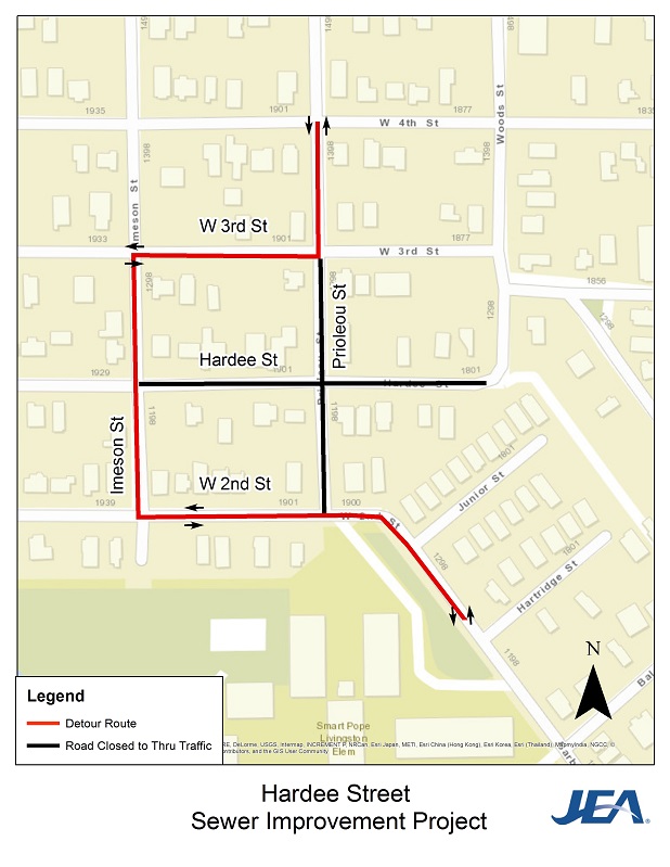 Hardee Street SIP - Detour Map