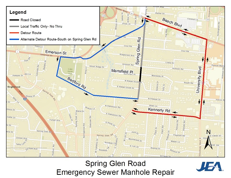 Spring Glen Detour Map