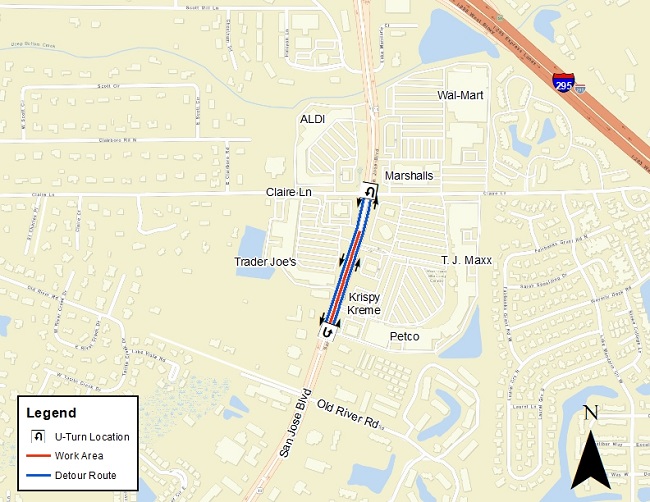 San Jose Boulevard (Claire to Old River) Project Map