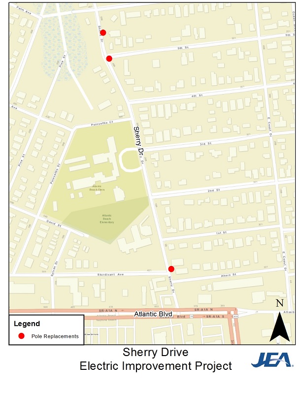 Sherry Drive Pole Relocation Project - Map