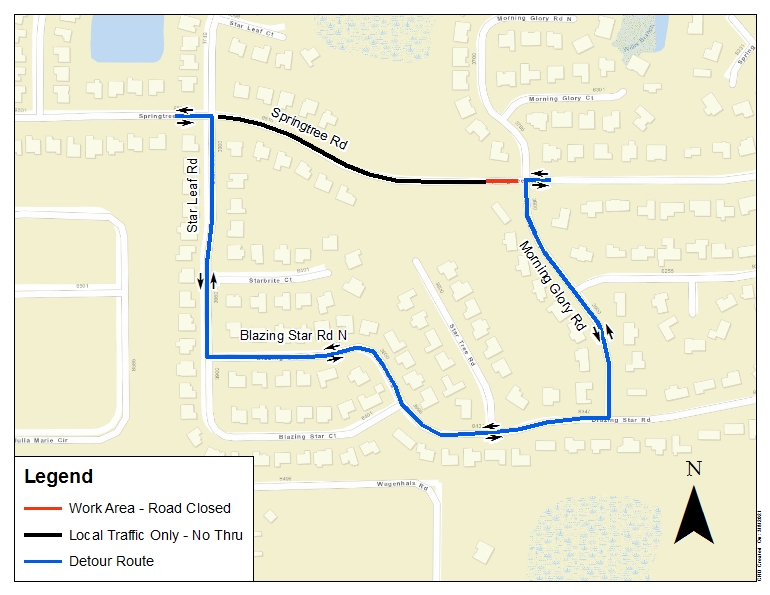 Springtree Road Sewer Improvement Project Map