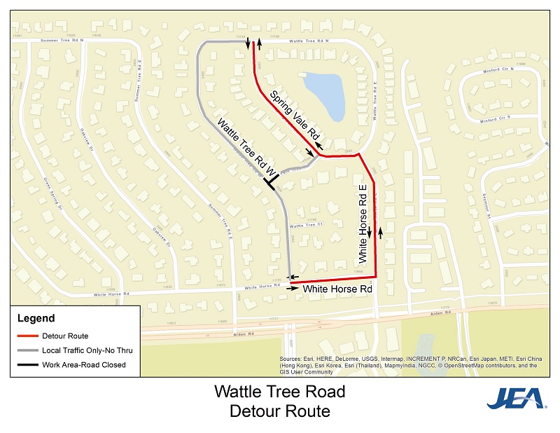 Wattle Tree Road West SIP - Detour Map
