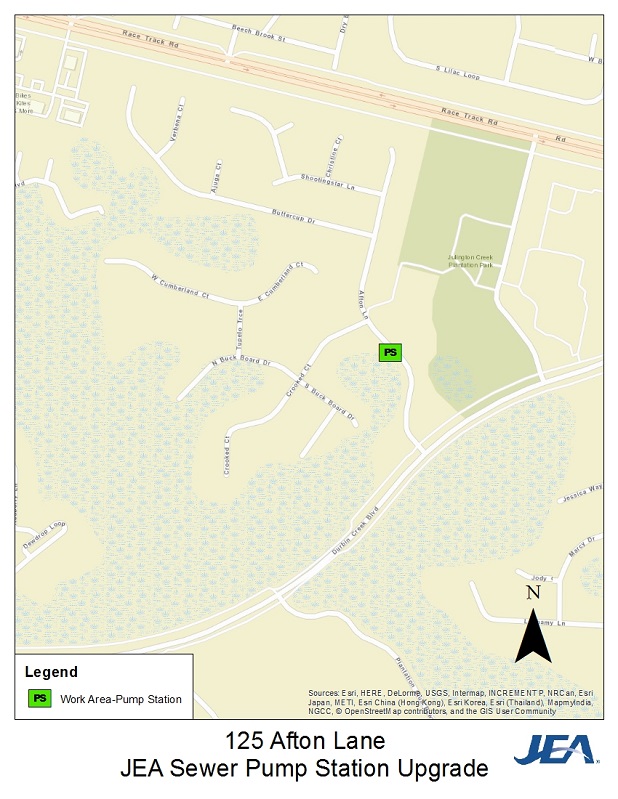 Afton Lane Sewer Pump Station Upgrade - Map
